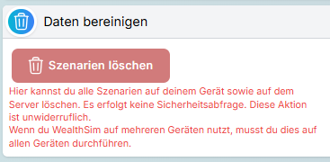 In den Benutzereinstellungen können jetzt alle Szenarien im Browser und am Server gelöscht werden.